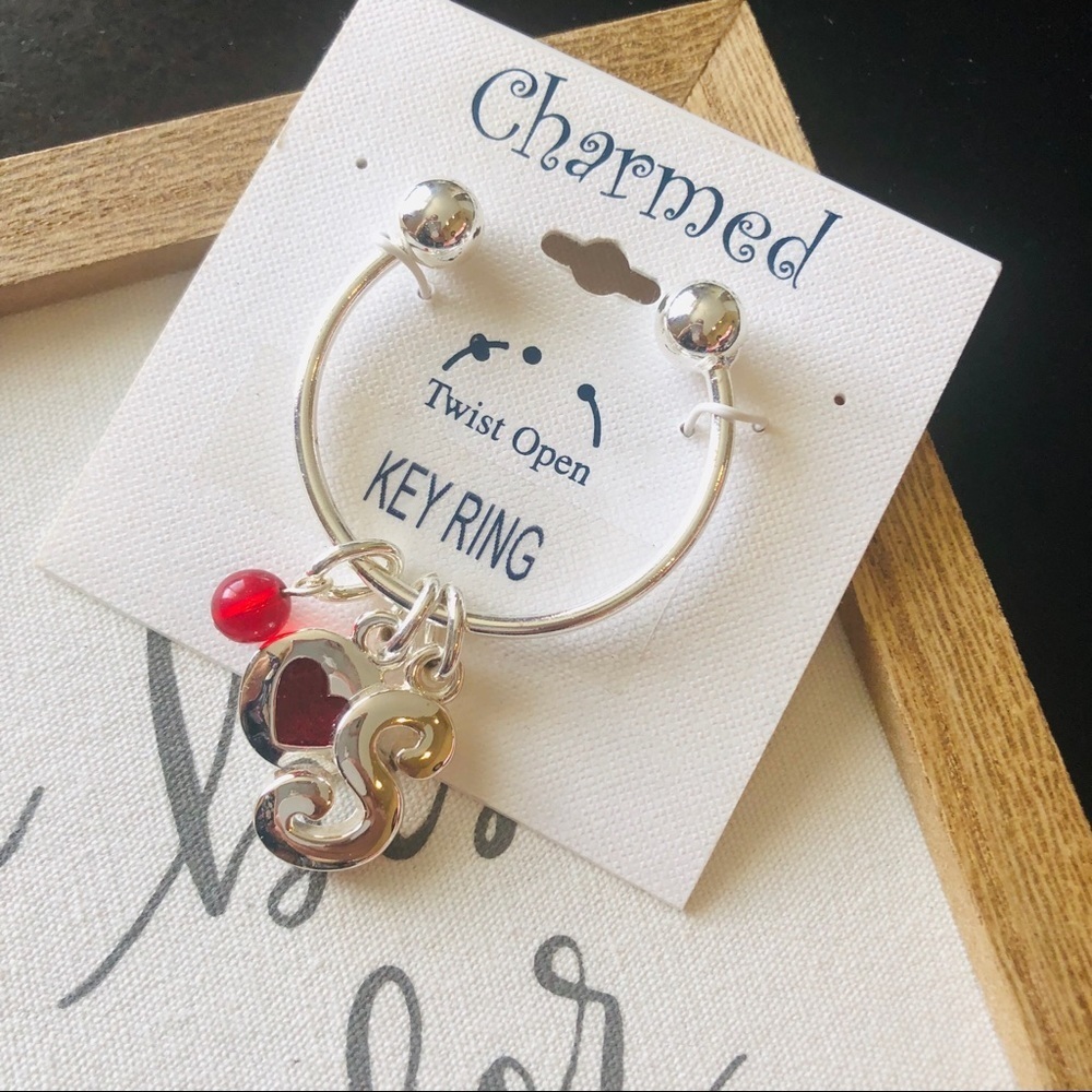 🌸Keyring initial S twist open NWT